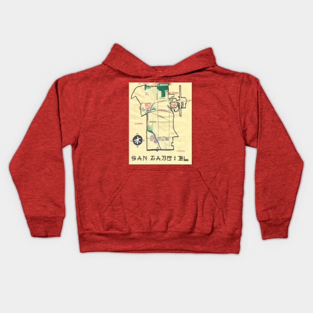 San Gabriel Kids Hoodie by PendersleighAndSonsCartography